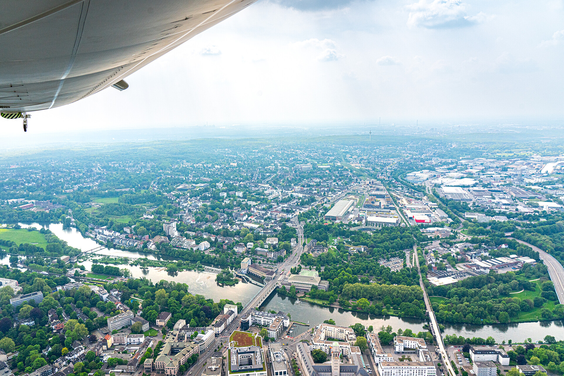 Blick auf das Rheinufer in Düsseldorf