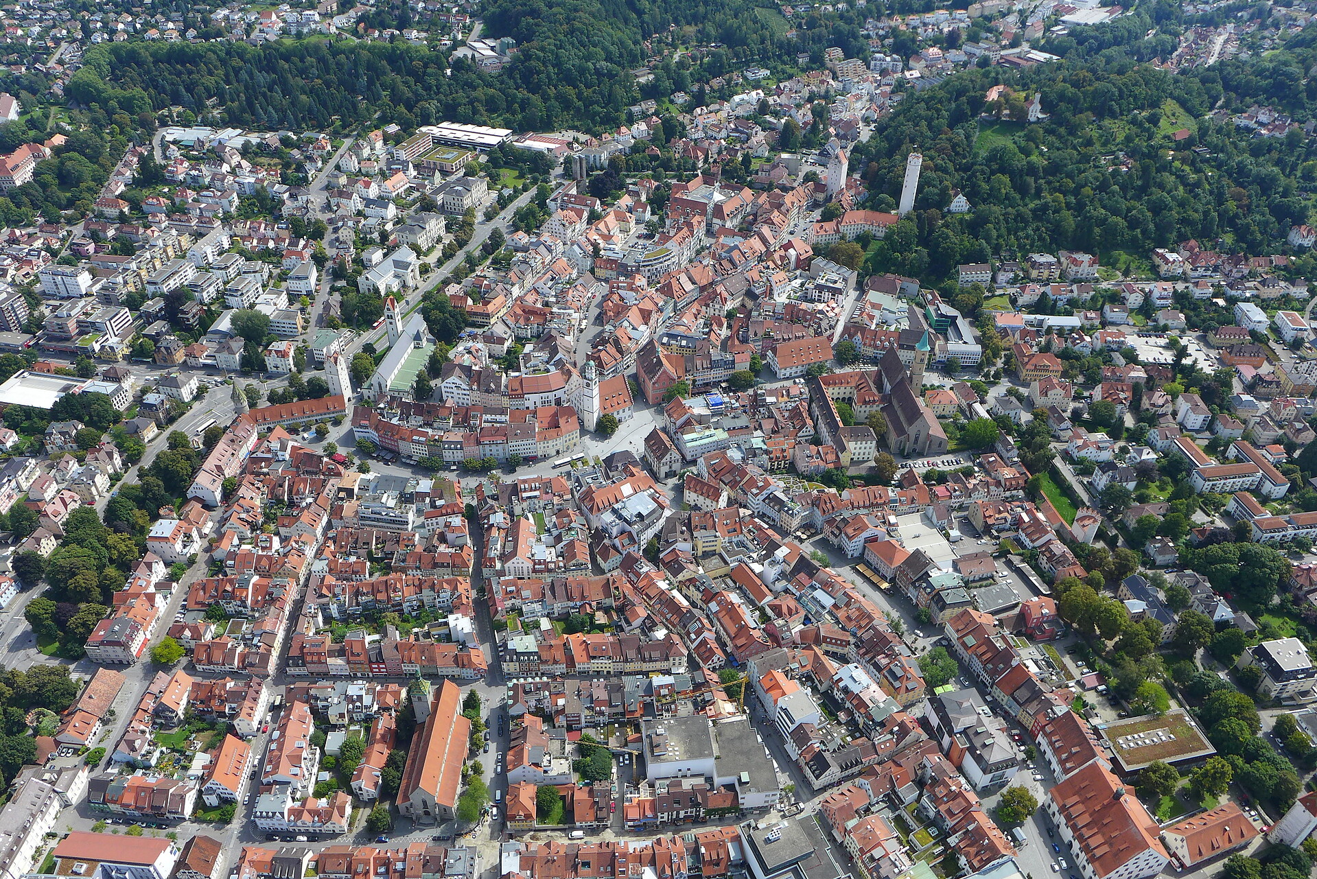 Blick aus dem Zeppelin auf Ravensburg