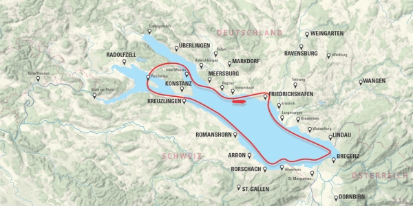 Landkarte Route "Bodensee"