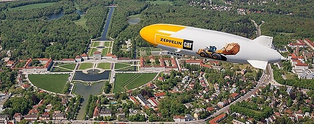 Zeppelin über Schloss Nymphenburg in München Zeppelin über dem Schloss Nymphenburg in München